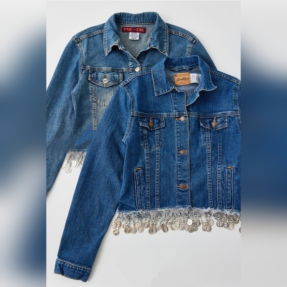 UO Urban Renewal Remade Coin Trim Denim Jacket S/M *EACH ONE IS UNIQUE* - Picture 5 of 15